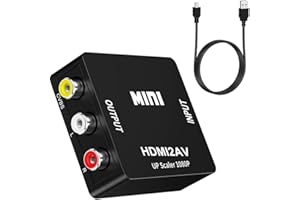 HDMI to RCA, 1080p HDMI to AV 3RCA CVBs Composite Video Audio Converter Adapter Supports PAL/NTSC for TV Stick, Chromecast, A