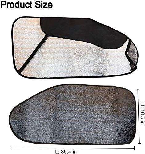 Big Hippo Car Snow Cover, Thickness Car Side Window Snow Cover for Snow, Ice, Frost, UV Full Protection- Winter Auto Snow Ice Cover Universal Fit for Most Vehicle (2 Pack)