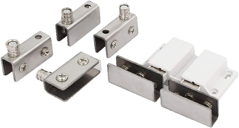 XDREE Showcase Dual Head Glass Door Catch Set