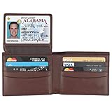 Dante RFID Blocking Stylish Leather Wallet for Men,Credit Card Protector(2 ID Window Brown)