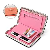 Phone clutch wallet,Charminer Women's Phone Package Bow Long Section Clutch 5.5 Inch Phone Wallets Case Hasp Long Purse Clutches Leather Wallet for Iphone Samsung Pink