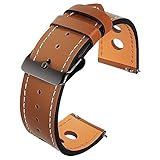 for Samsung Galaxy Watch 46mm / Gear S3 Bands, Loxan 22mm Premium Soft Genuine Leather Watch Band, Replacement Smart Watch Strap for Gear S3 Frontier/Classic, Brown