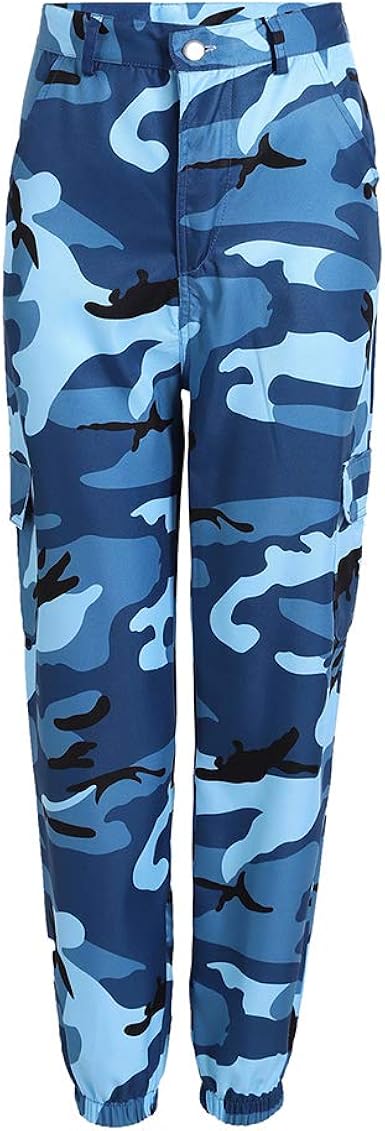 women's blue camo jeans