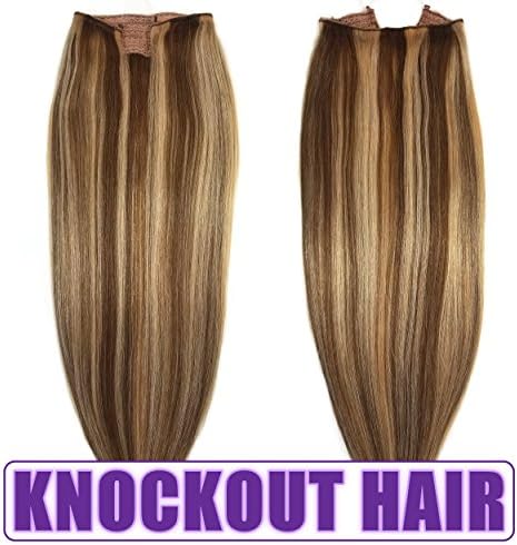 Fits like a Halo Hair Extensions 20" (Medium Golden Brown/Brassy Blonde Mix #03/27)