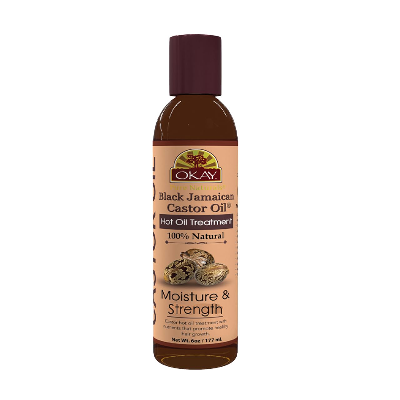 OKAY Pure Naturals Black Jamaican Castor Oil Hot Oil Treatment, 6 Ounce, 0.17 kg