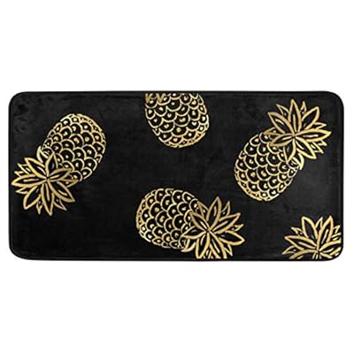Tropical Pineapple Kitchen Mat Cushioned Anti-Fatigue Kitchen Rug,Golden Pineapple Non-Slip Kitchen Mats and Rugs… 51W GIl1azL
