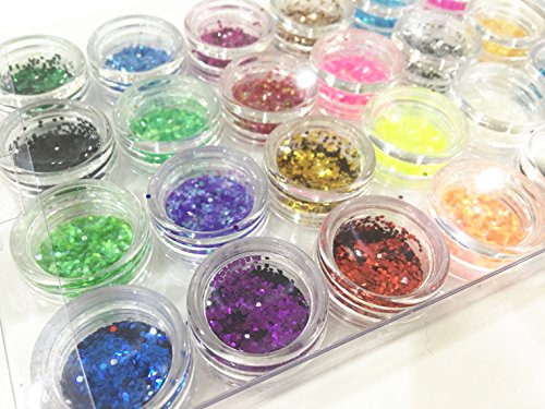 Glitter Powder Sequins for Slime ,Arts & Crafts Extra Solvent Resistant Glitter Powder Shakers,Assorted Colors,24 pack sequins - Thumbnail 3