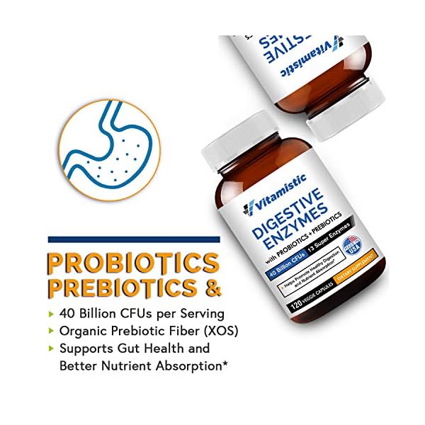 Vitamistic Digestive Enzymes Plus Probiotics & Prebiotics, 40 Billion