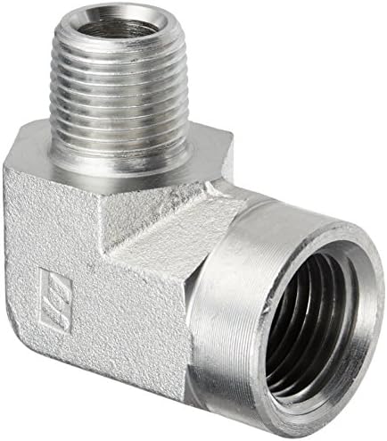 Brennan Industries 5502-06-08-FG Forged Steel 90 Degree Street Elbow Tube Fitting, 3/8"-18 NPTF x 1/2"-14 NPTF Thread, 3/8" Male NPTF x 3/8" Female NPTF