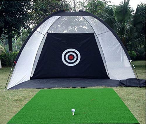 77tech 10' Golf Practice Net Driving Net System Tri-Ball Hitting Net with Target