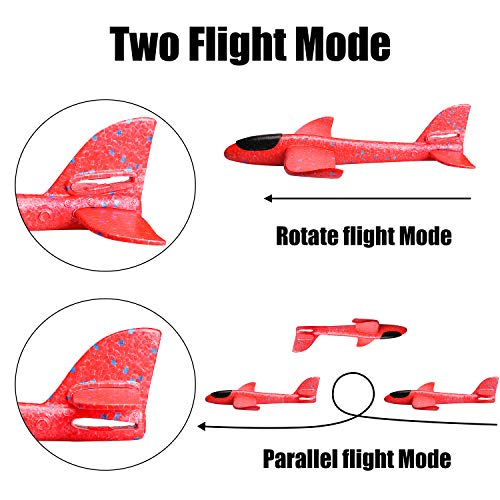 image for R HORSE 14.5inch Foam Airplanes + Parachute Toy Set, Manual Throwing O