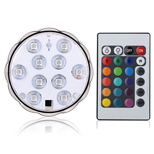 Lyyes Submersible LED Lights Underwater Led Lights Waterproof Colorful Pond LED Lights for Hot Tub,Aquarium, Vase Base, Pond, Swimming Pool (4pack) - Thumbnail 4