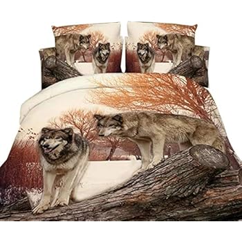 Amazon.com: BlessLiving Wolf Dream Catcher Bedding 3 Piece
