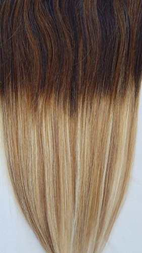 18inches 100% Ombre BALAYAGE Clip in Human Hair Extensions 7Pcs,14 clips # T2-18/613