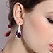 EleQueen 925 Sterling Silver CZ Rectangle Hook Drop Earrings Amethyst Color Made with Austrian Crystal for Women Girl, Valentine's Day/Mother's Day/Christmas Jewelry Gift for Girlfriend/Mom