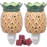 Deco Plug-in Fragrance Wax Melt Warmer, Set of 2 Includes 4 Wax Cubes (5x3) - Pineapple