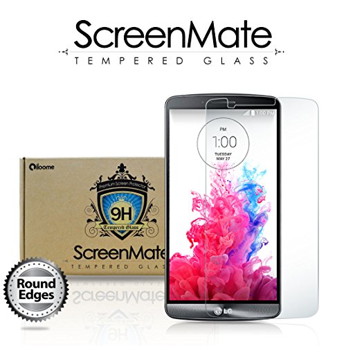 LG G3 iloome ScreenMate Real Tempered Glass 9H Hardness Premium Screen Protector with Rounded Edges & Oleophobic Coating