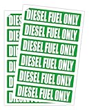 12 Pack DIESEL FUEL ONLY Decals / Labels / Markers / Weatherproof and Chemical Resistant Stickers