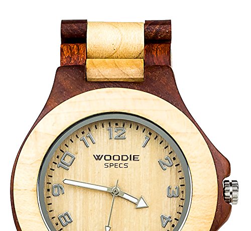 Handmade mens solid wood watch made with 100% natural m…