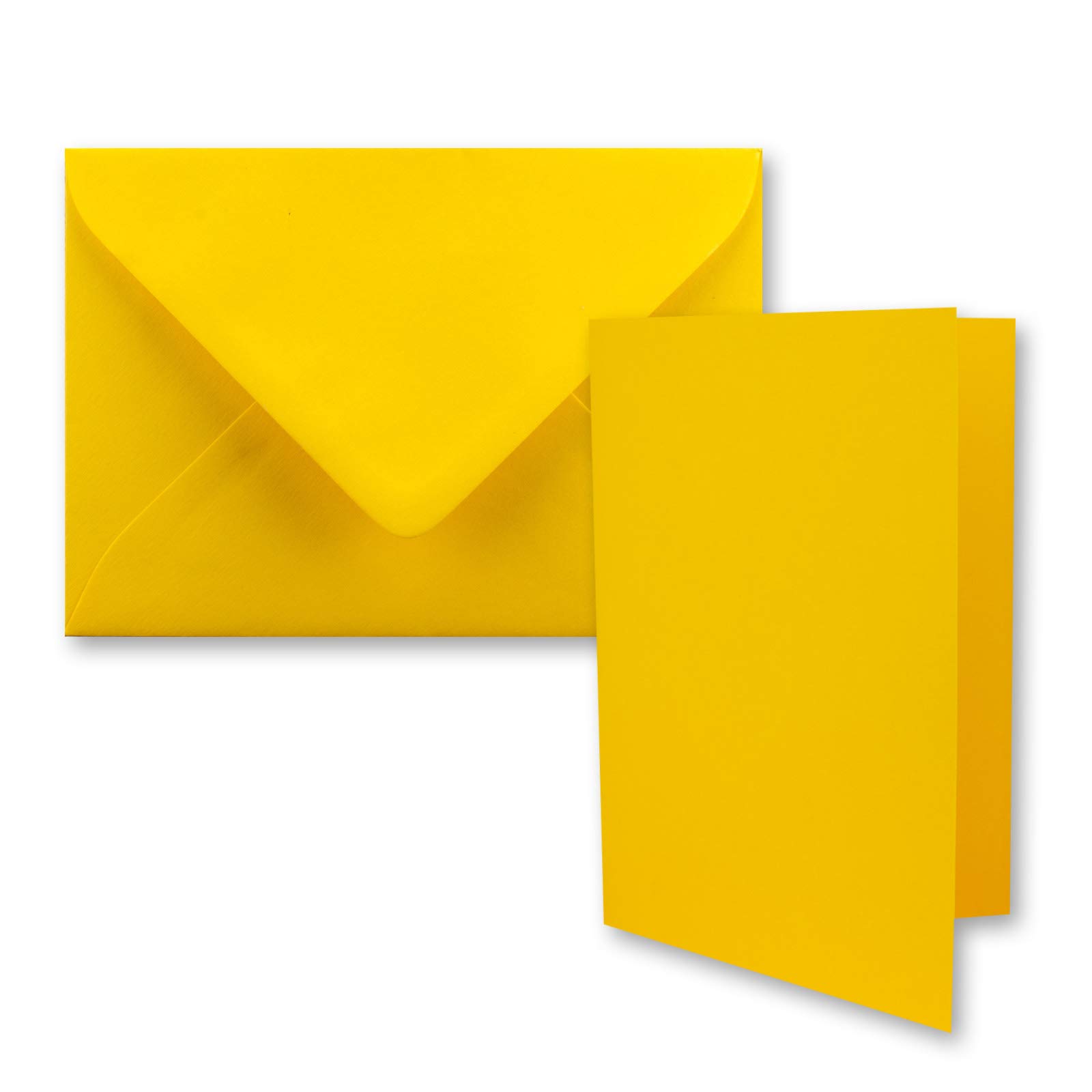 25x DIN B6 folding card set with envelopes in honey yellow (yellow) - 120 x 170 mm - ideal for invitation cards, wedding, baptism, communion, confirmation - Brand: FarbenFroh