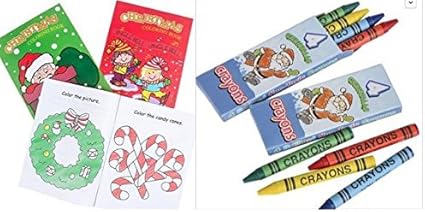 Download Amazon.com: RIN (48-Piece) Holiday Christmas Activity Coloring Sets for Kids ~ Coloring Books ...