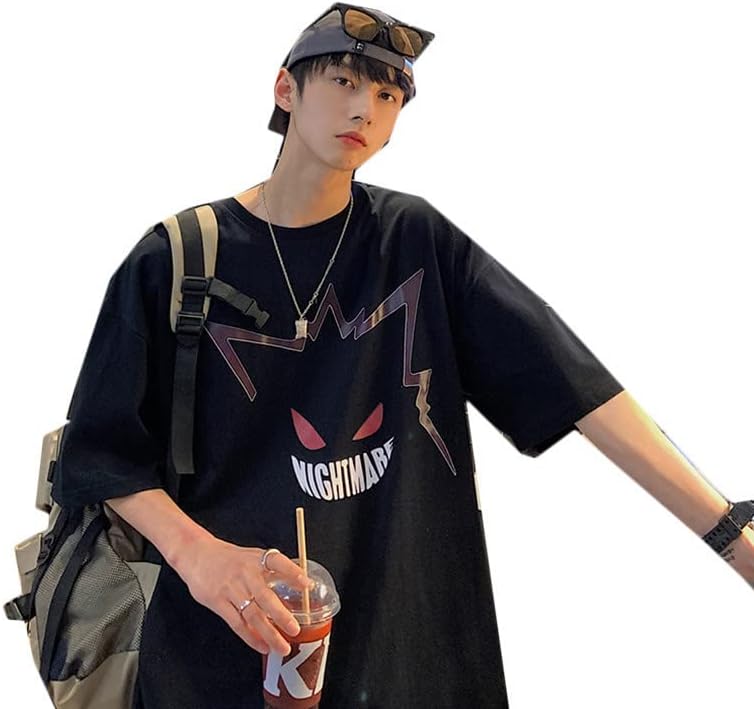 Men's Y2k Graphic Print Oversized T-Shirts Grunge Punk Gtoh