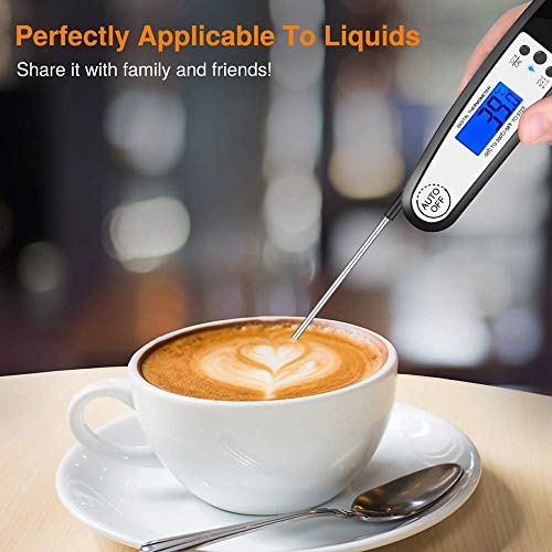 EldHus Digital Instant Read Meat Thermometer with Beer Screwdriver Waterproof Kitchen Food Cooking Thermometer with Backlight Fast Reading Electric Meat Thermometer Probe for BBQ Grilling Smoker Baking
