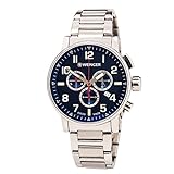 Wenger Men's 'Attitude Chrono' Swiss Quartz Stainless Steel Casual Watch, Color:Silver-Toned (Model: 01.0343.106)