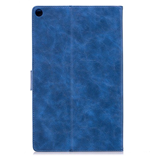 Tikeda Bear Case for All-New Fire HD 10 Tablet (7th 5th Generation, 2017/2015 Release) Folio Stand Cover with Pocket Auto Wake / Sleep for Fire HD 10.1 Inch Tablet (Bear Blue)