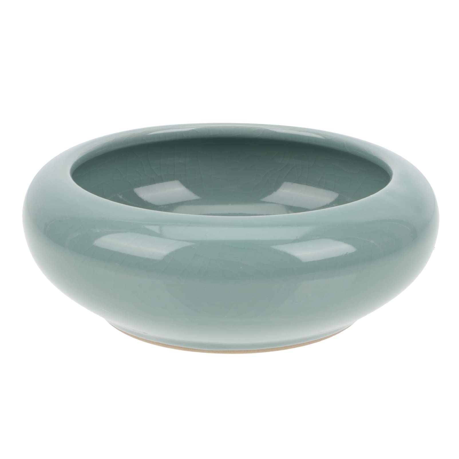 Ceramic Round Pot Succulent Planter: Large Bonsai Pot Glazed Shallow Planter with Drainage Hole for Indoor Outdoor Plants Garden Decorative Cactus Flower Container Bowl