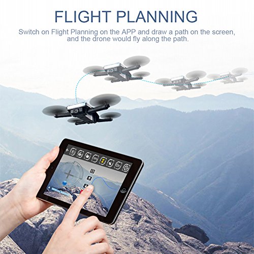 JJRC H47 Elfie WIFI Foldable Pocket FPV Drone 3 Batteries Mini Quadcopter with 720P Camera (Blue 3 batteries) - Thumbnail 3