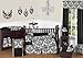 Sweet Jojo Designs Minky Full Length Double Zippered Body Pillow Cover for Black and White Isabella Bedding Set