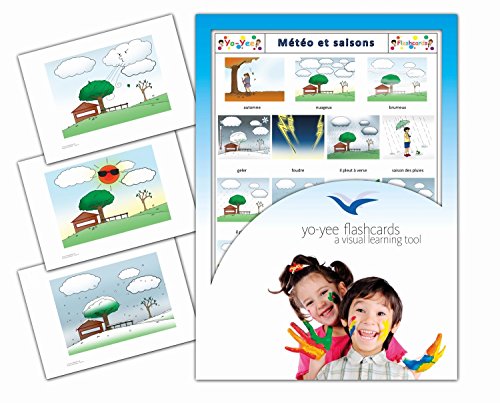 MÃ©tÃ©o et saisons - Weather, Seasons and Time of the Year Flashcards in French for Kids, Toddlers and Children