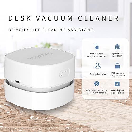 TRZLIFE Desk Vacuum Cleaner, Upgraded Mini Table Vacuum Improved Details Higher Suction More