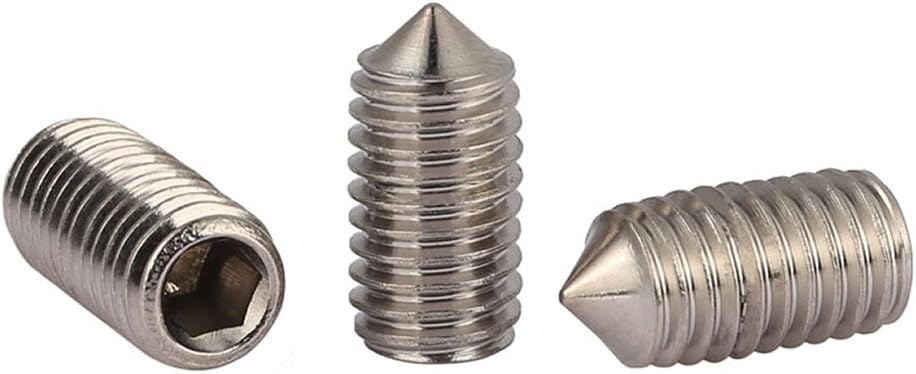 50pcs/lot M5(5mm) A2 Stainless Steel Cone Point Grub Hex Socket Set Screws Metric DIN914 (M5 x 12mm)