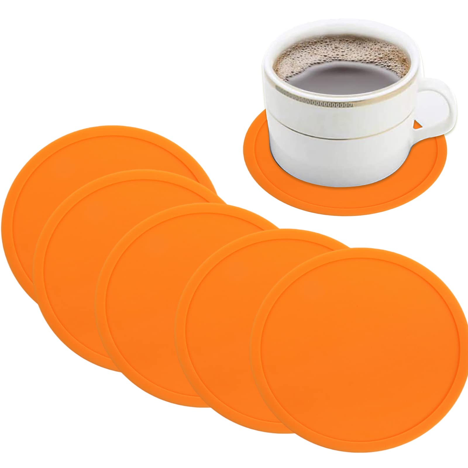 Drink Coasters Set of 6 (Orange)