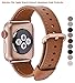 PEAK ZHANG Compatible Iwatch Band 42mm 44mm M/L Women Men Genuine Leather Replacement Strap Compatible iWatch Series 3 Gold/Series 4 Gold Aluminium, Light Brown