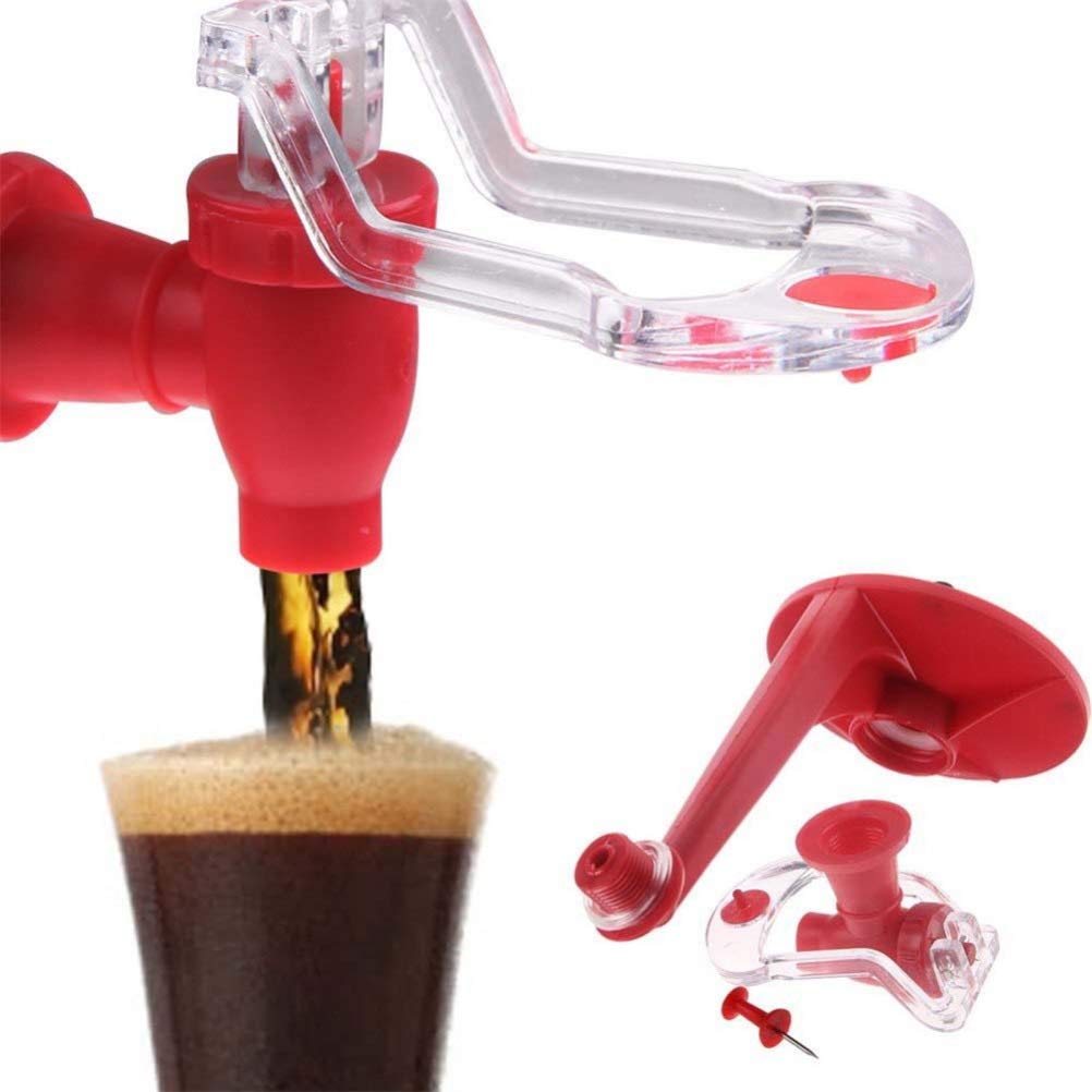 Bottle Inverted Drinker, Switch Drinker Red ABS Reusable for Soda (red)