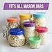 The Goods Mall - 14 Pack - Color Plastic Mason Jar Lids - Fits Ball and Kerr - 7 Wide Mouth and 7 Regular Mouth