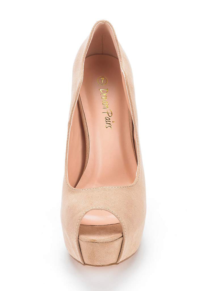 DREAM PAIRS Women's Swan-25 Nude High Heel Platform Dress Pump Shoes - 7.5 M US - Image 3