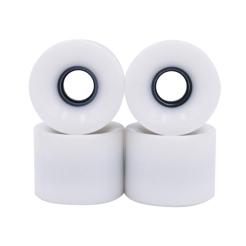 POFET Longboard Skateboard Wheels 60 * 45mm 78A, Replacement Wheels also for Cruiser Pennyboard Waveboard Snakeboard,Good for Beginners,Set of 4, White