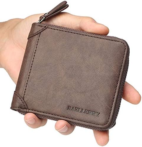 Xennos Wallets - Baellerry Zipper for Men Wallet Male Purse Walet Partmone Kashelek Portmann Vallet Klachi Money Bag Baellery Kashelki Partmane - (Color: Coffee)