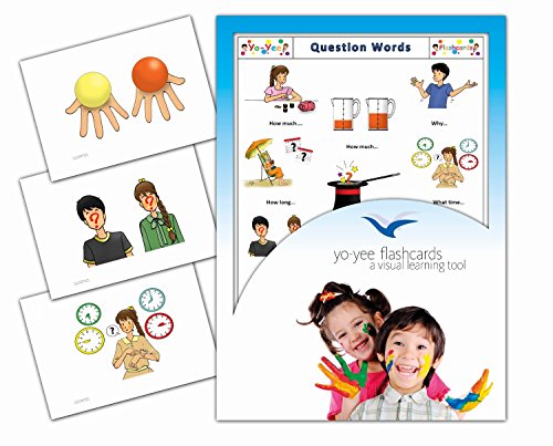 Questions and Interrogative Words Flash Cards in English - Vocabulary Picture Cards for Language Learning - Perfect for Toddlers, Kids, Children and Adults
