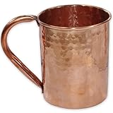 DakshCraft ® Copper Moscow Mule Mug Hammered Lacquered Finish (Capacity 15.21 oz per mug)