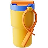 CHAKO LAB Stainless Steel Insulated Water Bottle with Two Drinking Ways | Twist Tumbler BPA-Free Leak-Proof | 17 oz Bottle with Ceramic coating | Orange