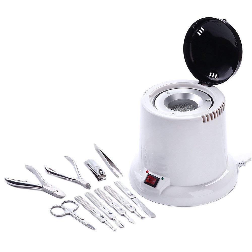 Nail Sterilizer Pinkiou Nail Art Tools Cleaner Pot for Manicure Salon Nipper Clean Machine Scissor Sterilizing Equipment: Beauty