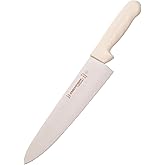 Dexter-Russell S145-10PCP 10-Inch Chef’s Knife, Sani-Safe Series Professional Kitchen Knife, High-Carbon Steel DEXSTEEL Blade, Textured White Polypropylene Handle, Heavy-Duty Chef Knife