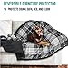 PetAmi Deluxe Dog Blanket for Large Dogs | Sherpa Fleece Pet Throw Blanket for Couch Sofa Bed | Soft Durable Reversible Furniture Protector for Medium Dog Cat Puppy – 80×60 Plaid Charcoalthumb 3