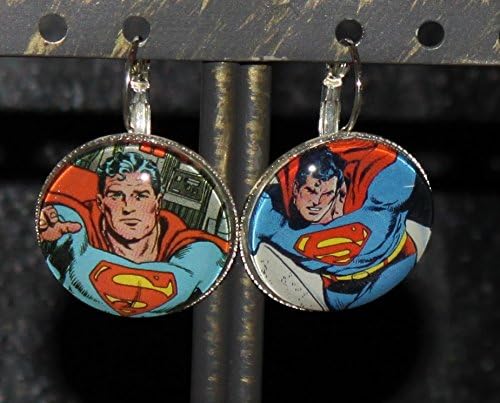 DC Superman Earrings Silver Drop Clark Kent Justice League