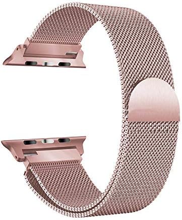 Youzel Replacement Band Compatible with IWatch 44mm 42mm 40mm 38mm, Milanese Magnetic Stainless Steel Strap Replacement Wirstband for iWatch Series 4 3 2 1